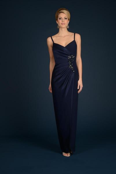 Alexander by Daymor 705 V-Neck Long Dress with Bolero - 2 pcs Midnite In Sizes 10 and 16 Available CCSALE 16 / Midnite