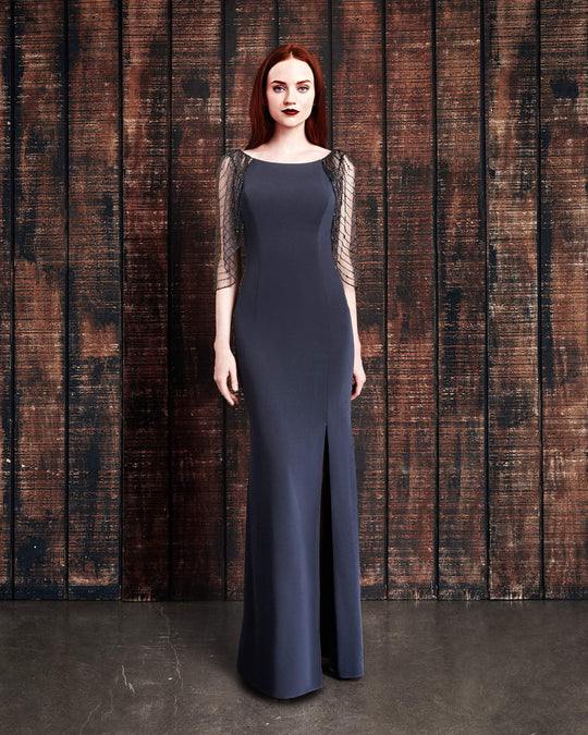 Alexander by Daymor - 861 Embellished Cape Fitted Evening Dress