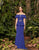Alexander by Daymor - 950 Off-Shoulder Peplum Trumpet Dress Mother of the Bride Dresses 2 / Sapphire