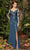 Alexander by Daymor - 960 Illusion Sleeves Sequin Lace Applique Sheath Gown Mother of the Bride Dresses 2 / Teal Blue