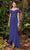 Alexander By Daymor - Draped Off Shoulder Sheath Dress 953 - 1 pc Sapphire In Size 6 Available CCSALE 6 / Sapphire
