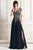 Alexander by Daymor Floral Embroidered Illusion Cap Sleeve Dress 758 - 1 pc Navy in Size 8 Available CCSALE 16 / Navy