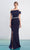 Alexander by Daymor - Off Shoulder Jersey Evening Gown 1470 - 1 pc Navy In Size 12 Available CCSALE 12 / Navy