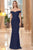 Alexander by Daymor - Off Shoulder Peplum Formal Gown 1062 - 1 pc Midnite In Size 6 Available CCSALE 6 / Midnite