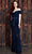 Alexander by Daymor Oversized Bow Accent Off Shoulder Long Gown 850 - 1 pc Midnite In Size 22 Available CCSALE 22 / Midnite