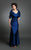 Alexander by Daymor Ruched Bodice Wide Neckline Long Gown 232 - 1 pc Berry in Size 4 Available CCSALE 12 / Cobalt Blue