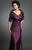 Alexander by Daymor Ruched Bodice Wide Neckline Long Gown 232 - 1 pc Berry in Size 4 Available CCSALE