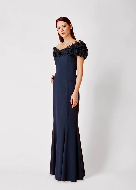 Alexander by Daymor - Ruffle Cap Sleeved Mermaid Gown 20032