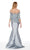 Alyce Paris - 27002 Illusion Off-Shoulder Lace Top Mikado Trumpet Dress - 1 pc Storm Grey in Size 10 Available CCSALE