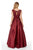 Alyce Paris - 27010 Beaded Lace Top Satin Pleated Ballgown - 1 pc Burgundy in Size 12 Available CCSALE