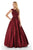 Alyce Paris - 27010 Beaded Lace Top Satin Pleated Ballgown - 1 pc Burgundy in Size 12 Available CCSALE 8 / Burgundy
