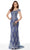 Alyce Paris - 27042 Scalloped Lace Cap Sleeves Evening Gown CCSALE 10 / Periwinkle