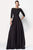 Alyce Paris - 27099 Quarter Sleeved Bateau Neckline Crepe Lace A-Line Dress CCSALE 10 / Black