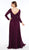 Alyce Paris - 27304 Long Sleeves V Neck Jersey Dress with Slit - 1 pc Black in Size 16 Available CCSALE