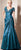 Alyce Paris - 29357 Cap Sleeve Lace Ornate Empire Trumpet Gown CCSALE 14 / Deep Water
