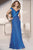 Alyce Paris 29735 Shirred Ornate Bodice A-Line Gown in Navy/Ocean CCSALE