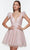 Alyce Paris 3100 - Cap Sleeve Glitter Cocktail Dress Special Occasion Dress 000 / Rosewater