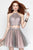 Alyce Paris 3685 Two Piece Short Dress CCSALE 10 / Medium Gray Light Pink