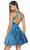 Alyce Paris - 3882 Halter Open Back Fit and Flare Cocktail Dress - 1 pc Peacock In Size 8 Available CCSALE 8 / Peacock