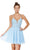 Alyce Paris - 4049 S Lace and Chiffon Cocktail Dress with Strappy Back - 1 pc Stone in Size 00 and 1 pc Blush in Size 00 Available CCSALE