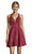 Alyce Paris - 4182 Plunging Neck Iridescent Taffeta Cocktail Dress - 1 pc Raspberry In Size 20 Available CCSALE