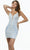 Alyce Paris 4361 - Lace Appliqued Sleeveless Short Dress Cocktail Dresses 000 / Ivory-Glacier Blue