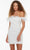 Alyce Paris 4500 - Feathered Off Shoulder Cocktail Dress Special Occasion Dress 000 / Diamond White