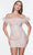 Alyce Paris 4500 - Feathered Off Shoulder Cocktail Dress Special Occasion Dress 000 / Rosewater