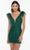Alyce Paris 4503 - Feathered Cap Sleeve Cocktail Dress Special Occasion Dress 000 / Hunter Green