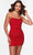 Alyce Paris 4570 - Beaded Ruched Sheath Cocktail Dress In Red