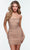 Alyce Paris 4570 - Beaded Ruched Sheath Cocktail Dress In Brown