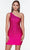 Alyce Paris 4585 - Beaded Asymmetric Cocktail Dress Special Occasion Dress 000 / Electric Fuchsia