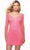 Alyce Paris 4591 - Long Sleeve Mesh Cocktail Dress Special Occasion Dress 000 / Hyper Pink