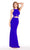 Alyce Paris - 60003 Two-Piece Fitted Crisscross Strap Long Sheath Gown CCSALE 6 / Sapphire