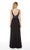 Alyce Paris - 60242 Leather Bodice Deep V-neck Chiffon A-line Dress - 1 pc Black In Size 6 Available CCSALE 6 / Black