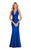 Alyce Paris - 60285 Low V Neck Halter Crisscross Back Evening Dress - 1 pc Cobalt In Size 6 Available CCSALE 10 / Cobalt