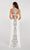 Alyce Paris - 60312 Beaded Cross Back Halter Stretch Crepe Trumpet Dress - 1 pcs Diamond White in Size 0 Available CCSALE