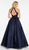 Alyce Paris - 60393 Halter Neck Silk Shantung A-Line Prom Gown - 1 pc Navy In Size 8 Available CCSALE 8 / Navy