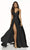 Alyce Paris - 60453 Sleeveless V Neck Sexy Satin A-Line Gown Bridesmaid Dresses 000 / Black