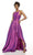 Alyce Paris - 60713 Halter Neckline Shimmering Taffeta High Low Gown Prom Dresses 0 / Purple