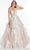Alyce Paris 60903 - Plunging Floral Applique Ballgown Special Occasion Dress 000 / Diamond White/Rosewater