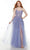 Alyce Paris - 61077 Trailing Lace Detailed Gown Special Occasion Dress 000 / Blue Iris