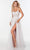 Alyce Paris - 61077 Trailing Lace Detailed Gown Special Occasion Dress 000 / Diamond White/Cashmere Rose