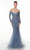 Alyce Paris - 61097 Off Shoulder Lace Gown Special Occasion Dress 000 / Storm Cloud