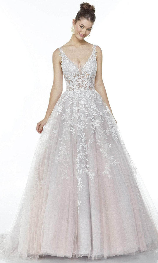 Alyce Paris 61106 - Embroidered Scoop Neck Evening Dress