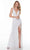 Alyce Paris - 61112 Sleeveless V-Back Sheath Gown Prom Dresses 000 / Ivory