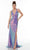 Alyce Paris - 61144 Sleeveless Sequined High Slit Gown Prom Dresses 000 / Unicorn