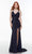 Alyce Paris - 61150 Sequined High Slit Gown Special Occasion Dress 000 / Midnight