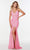 Alyce Paris - 61150 Sequined High Slit Gown Special Occasion Dress 000 / Neon Pink