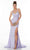 Alyce Paris - 61156 Shirred High Slit Gown Special Occasion Dress In Purple